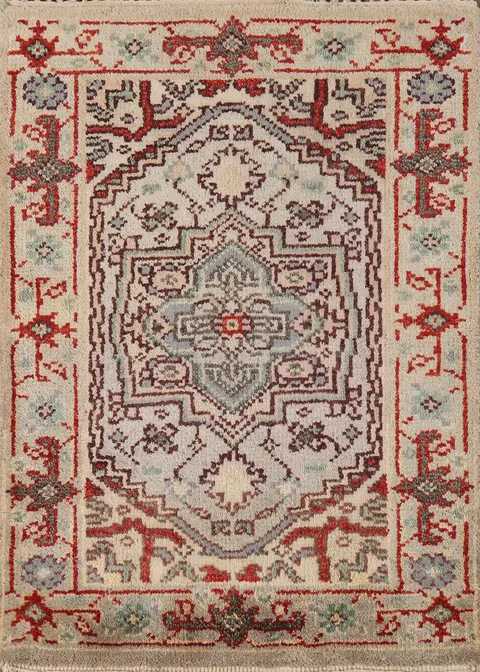 Handmade Wool Heriz Serapi Indian Accent Rug 2x3