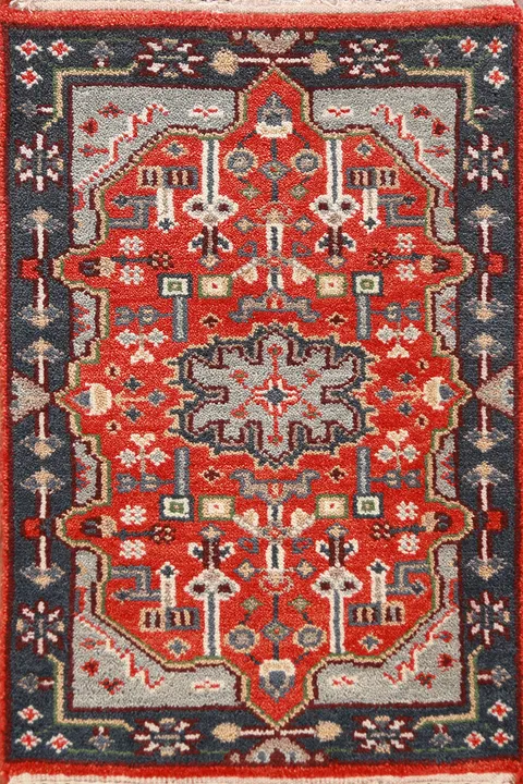 Orange Wool Kazak Indian Accent Rug 2x3