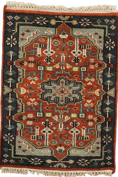 Orange Wool Kazak Indian Accent Rug 2x3
