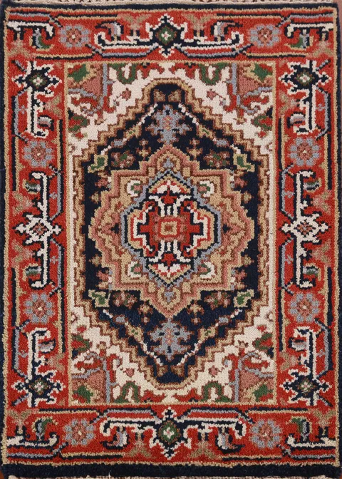 Navy Blue Heriz Serapi Oriental Rug 2x3