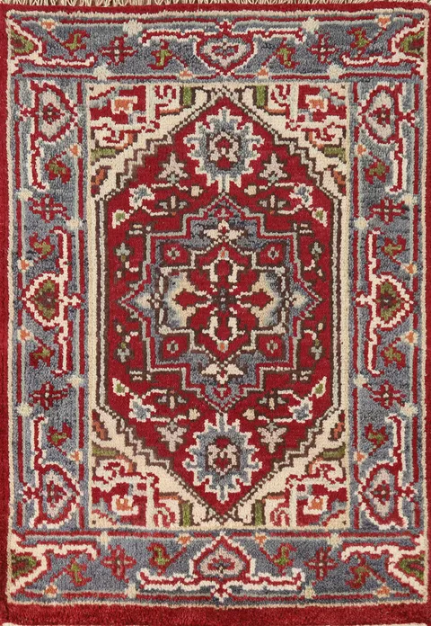 Red Geometric Heriz Serapi Oriental Rug 2x3