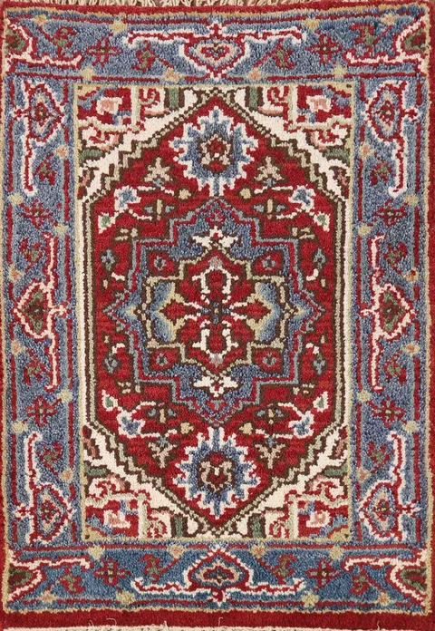 Red Geometric Heriz Serapi Oriental Rug 2x3