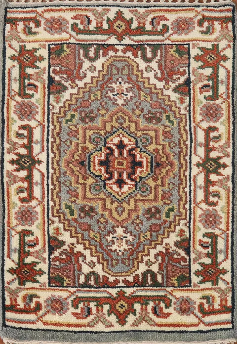 Geometric Wool Heriz Serapi Oriental Rug 2x3