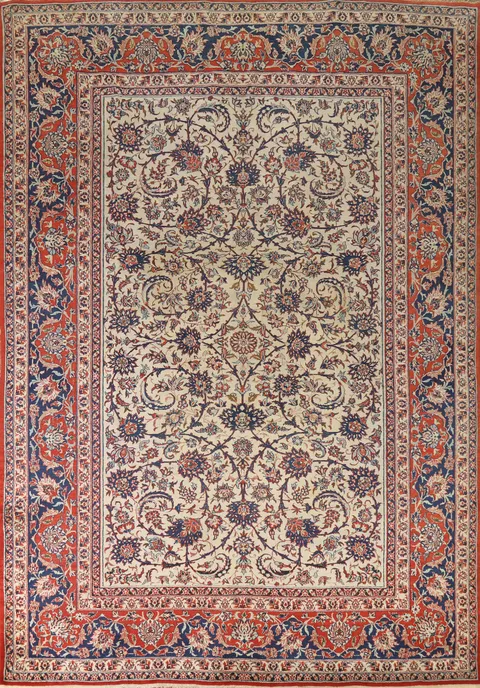 Vegetable Dye Antique Isfahan Persian Area Rug 9x12