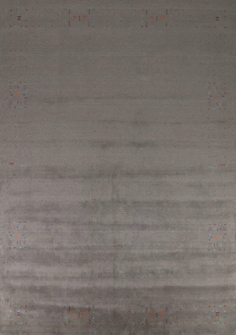 Solid Wool Gabbeh Oriental Area Rug 9x12