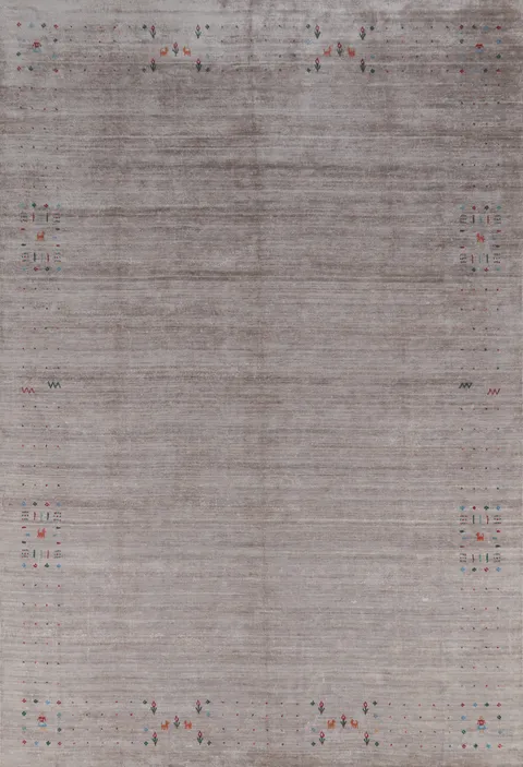 Handmade Silk Gabbeh Oriental Area Rug 9x12