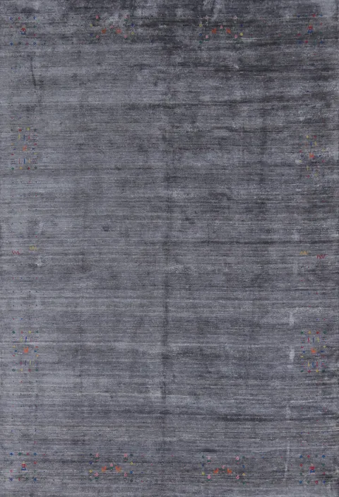 Slate Silk Gabbeh Oriental Area Rug 9x12