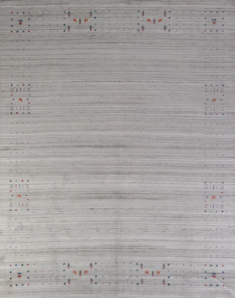 Striped Wool Gabbeh Indian Area Rug 8x10
