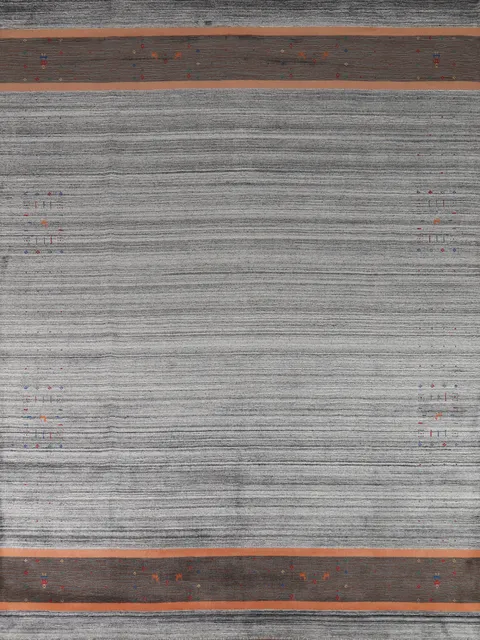 Striped Gray Gabbeh Oriental Area Rug 8x10
