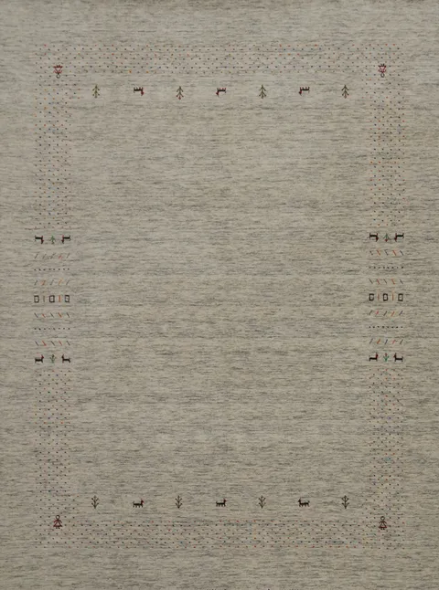 Ivory/ Gray Gabbeh Oriental Area Rug 8x10