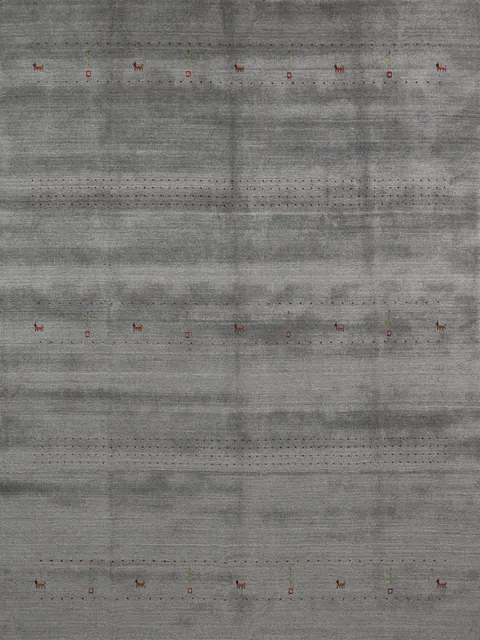Gray Wool Gabbeh Indian Area Rug 8x10