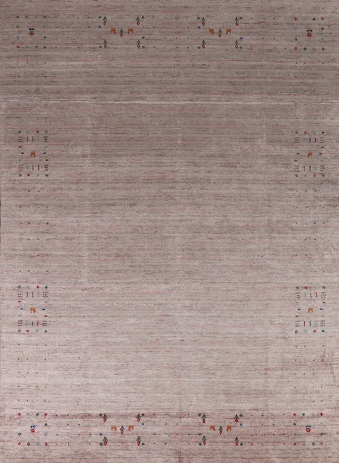 Striped Wool Gabbeh Indian Area Rug 8x10