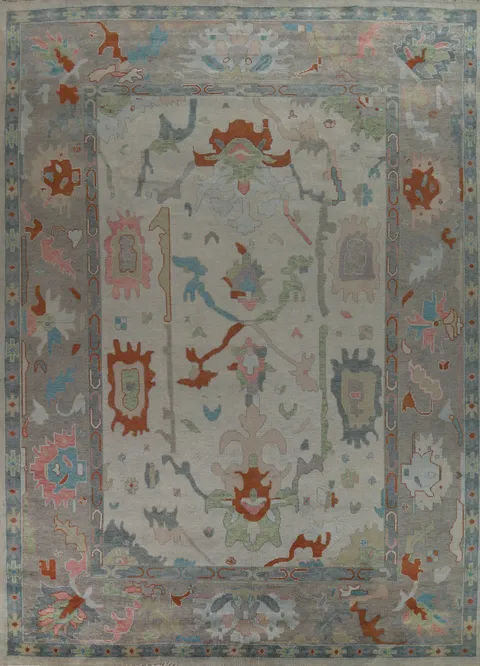Handmade Wool Oushak Indian Large Rug 12x15