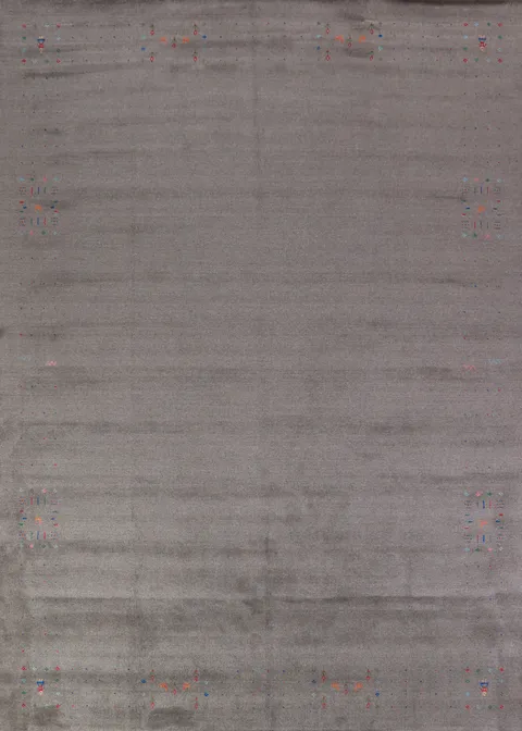 Gray Wool Tribal Gabbeh Indian Area Rug 9x12