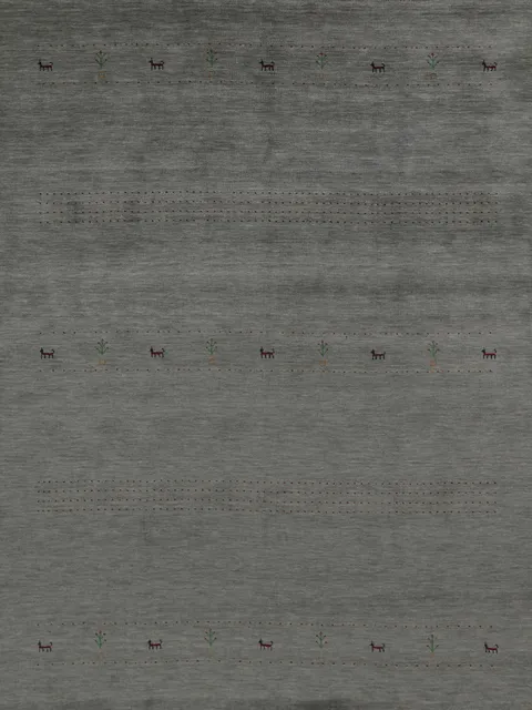 Tribal Gray Gabbeh Indian Area Rug 8x10
