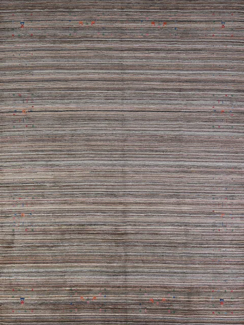Striped Wool Gabbeh Indian Area Rug 8x10