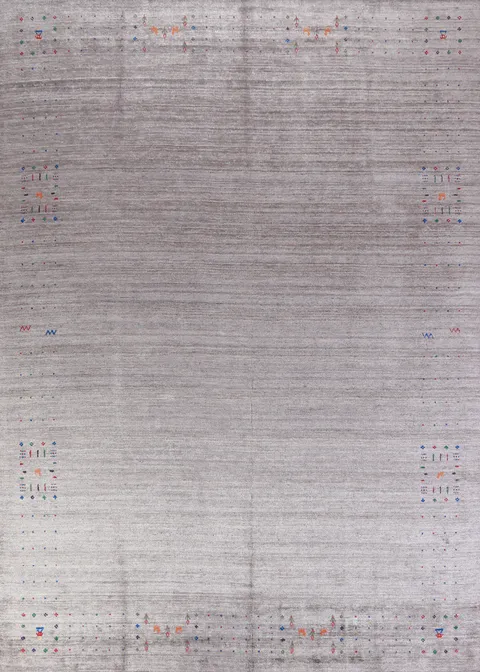 Gray Wool Gabbeh Indian Area Rug 9x12