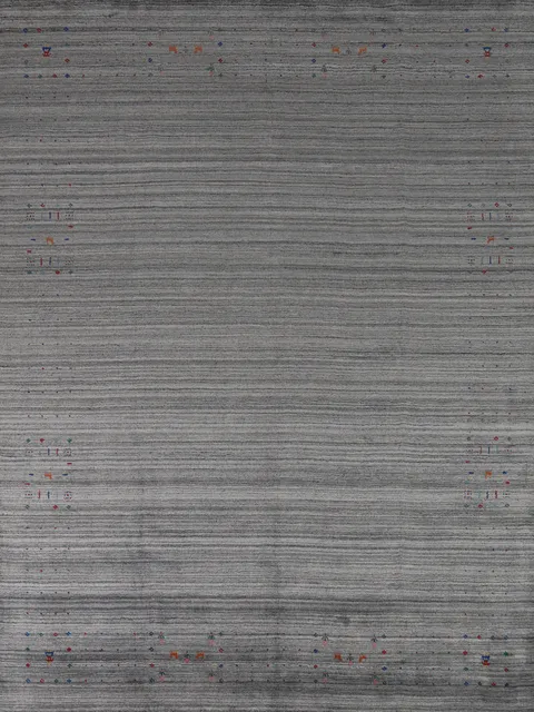 Gray Wool Gabbeh Indian Area Rug 8x10