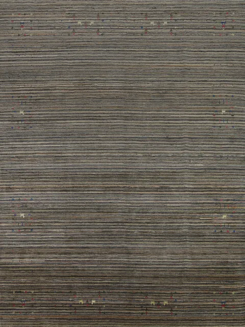 Striped Wool Gabbeh Indian Area Rug 8x10