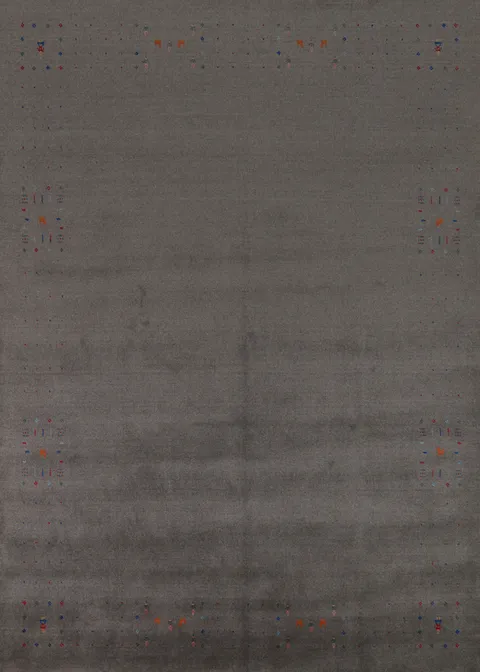 Dark Gray Wool Gabbeh Indian Area Rug 8x10
