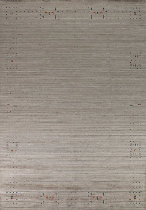 Striped Wool Gabbeh Indian Area Rug 9x12