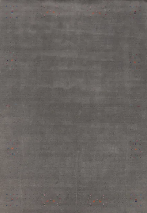 Handmade Gray Gabbeh Indian Area Rug 9x12