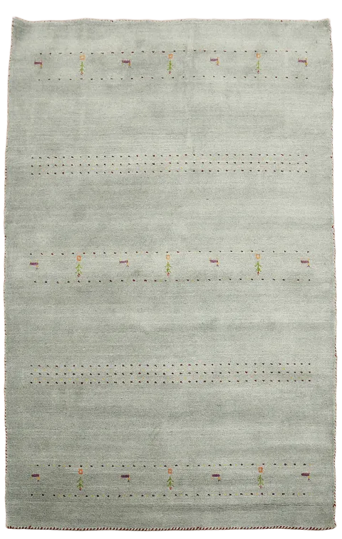 Tribal Gray Gabbeh Indian Area Rug 5x8