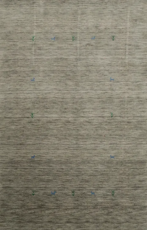 Elegant Gabbeh Indian Area Rug 5x8 Featuring Delicate and Sparse Patterns