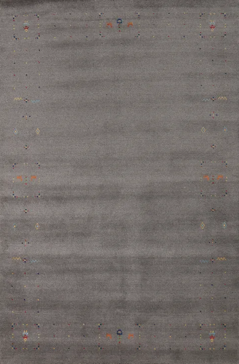 Gray Wool Gabbeh Indian Area Rug 5x8