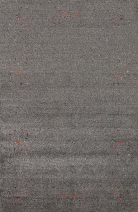 Tribal Gray Gabbeh Indian Area Rug 5x8