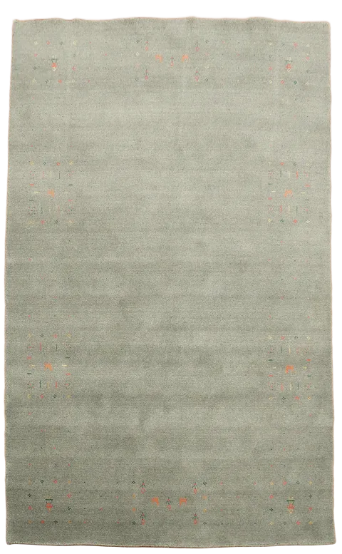 Tribal Gray Gabbeh Indian Area Rug 5x8