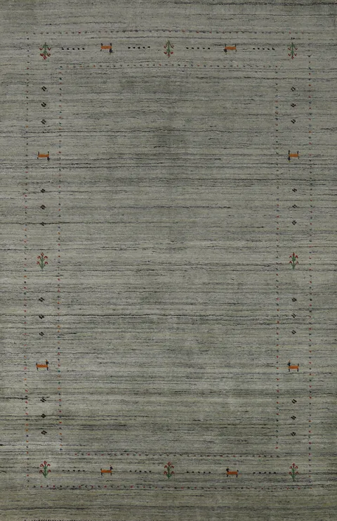 Tribal Wool Gabbeh Indian Area Rug 5x8