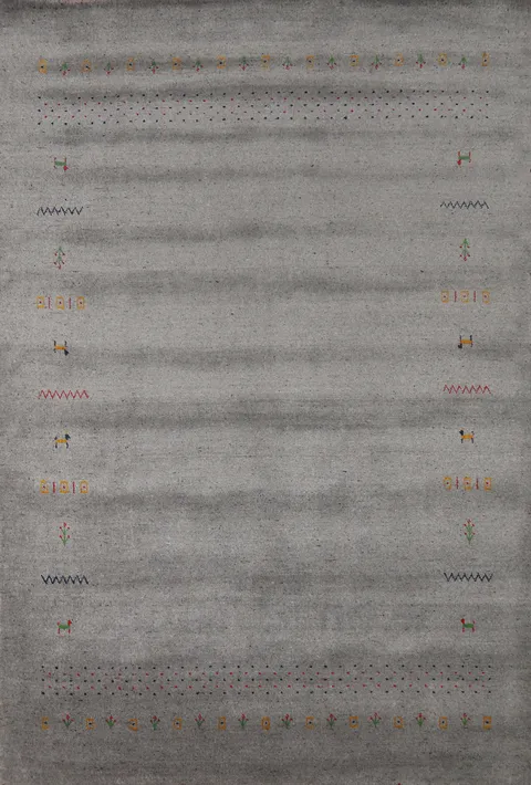Gray Wool Gabbeh Indian Area Rug 6x8