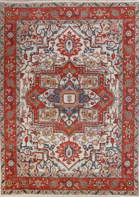 Handmade Wool Heriz Serapi Oriental Area Rug 9x12