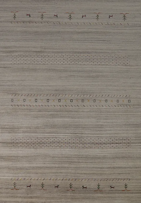 Striped Wool Gabbeh Oriental Area Rug 6x9
