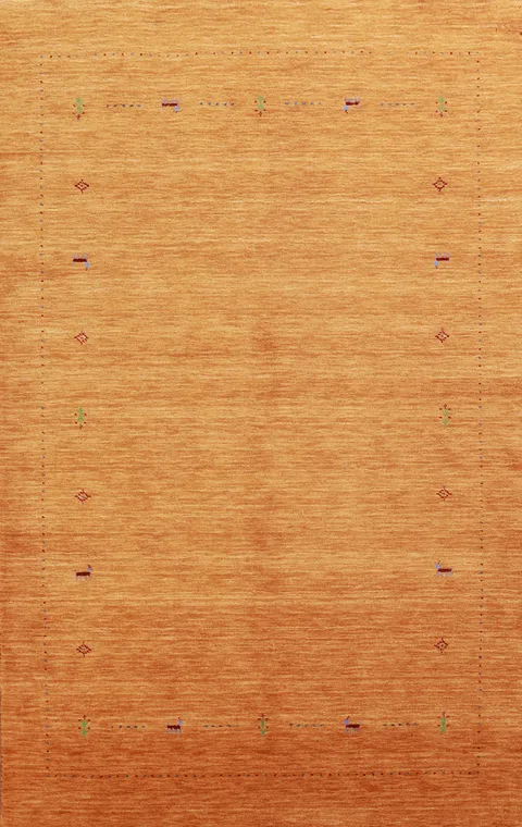 Orange Rust Wool Gabbeh Oriental Area Rug 5x8
