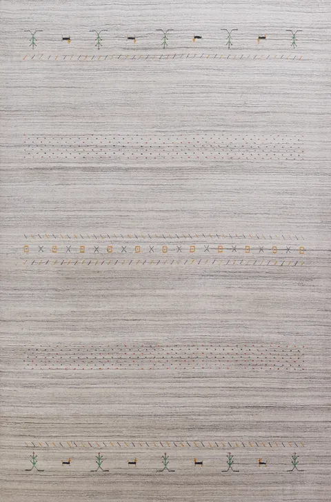 Striped Wool Gabbeh Oriental Area Rug 6x9