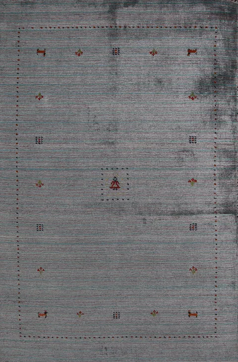 Striped Wool Gabbeh Indian Rug 4x6