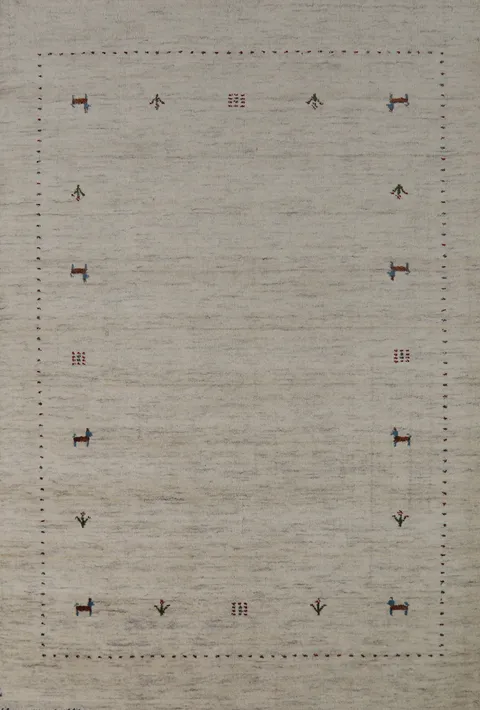 Handmade Wool Gabbeh Oriental Rug 4x6