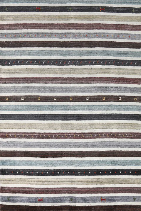 Striped Wool Gabbeh Oriental Rug 4x6