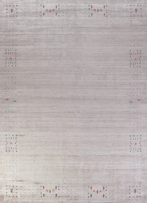 Striped Wool Gabbeh Indian Area Rug 9x12