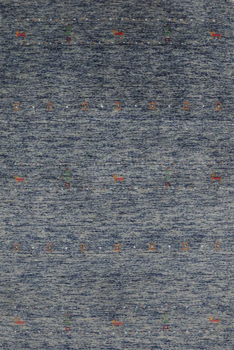 Tribal Blue Gabbeh Indian Accent Rug 4x6