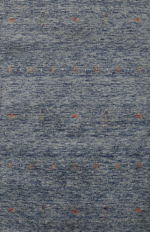 Blue Tribal Wool Gabbeh Indian Rug 4x6