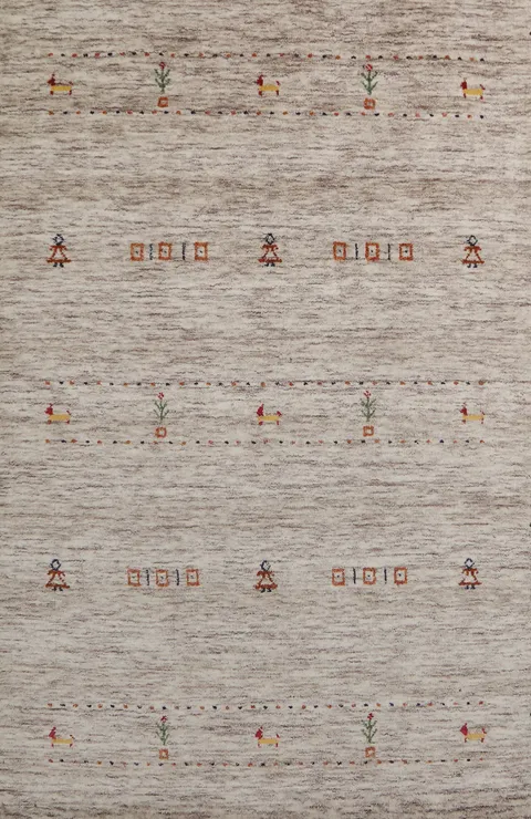 Tribal Wool Gabbeh Indian Rug 4x6