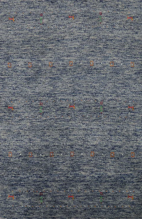 Striped Blue Gabbeh Oriental Rug 4x6