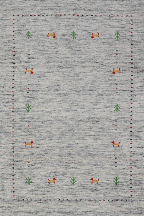 Tribal Wool Gabbeh Indian Accent Rug 3x5