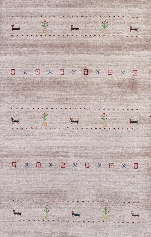 Handmade Wool Gabbeh Indian Rug 3x5