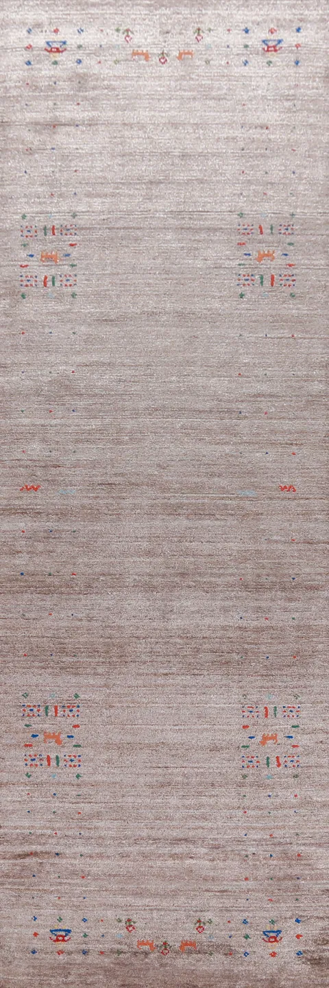 Handmade Wool Gabbeh Indian Runner Rug 3x12