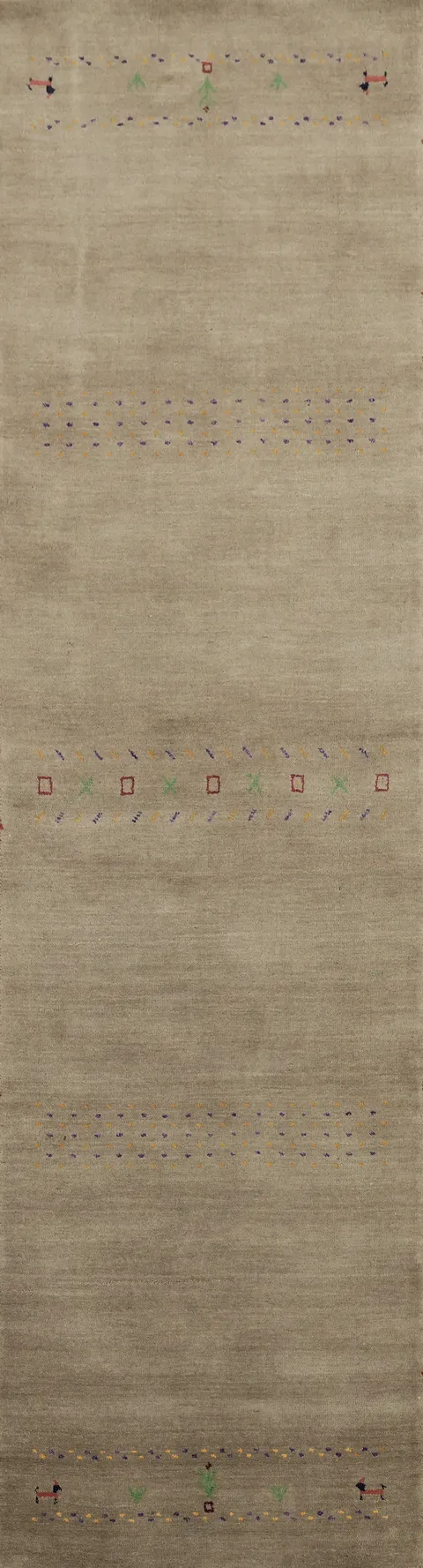 Handmade Gabbeh Indian Runner Rug 3x10