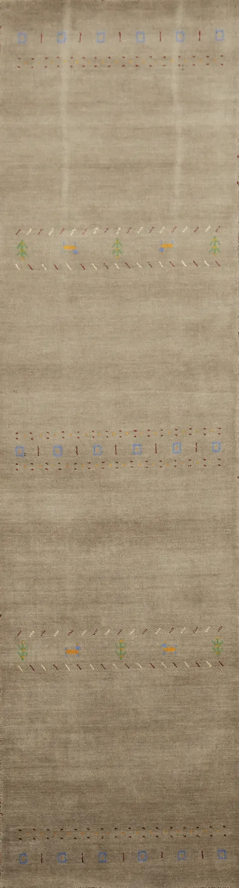 Tribal Brown Gabbeh Indian Runner Rug 3x10